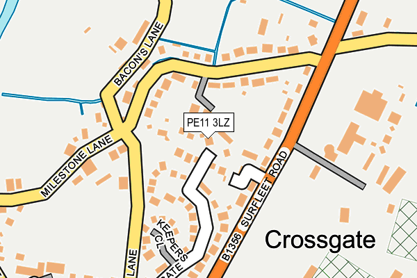 PE11 3LZ map - OS OpenMap – Local (Ordnance Survey)