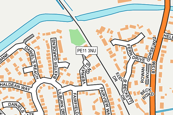 PE11 3NU map - OS OpenMap – Local (Ordnance Survey)