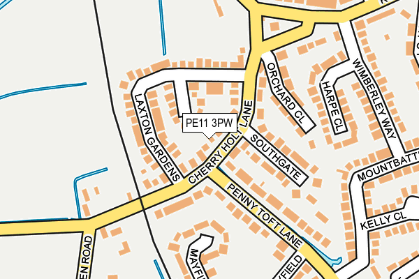PE11 3PW map - OS OpenMap – Local (Ordnance Survey)