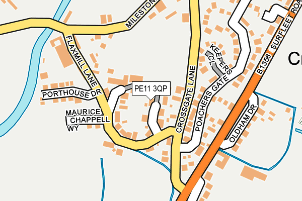 PE11 3QP map - OS OpenMap – Local (Ordnance Survey)