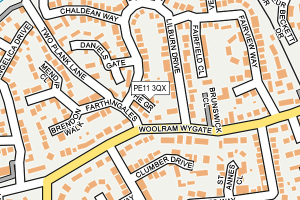 PE11 3QX map - OS OpenMap – Local (Ordnance Survey)