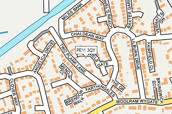 PE11 3QY map - OS OpenMap – Local (Ordnance Survey)