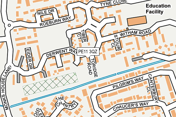 PE11 3QZ map - OS OpenMap – Local (Ordnance Survey)