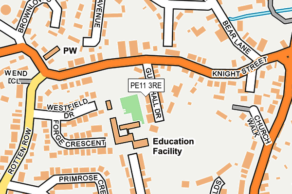 PE11 3RE map - OS OpenMap – Local (Ordnance Survey)