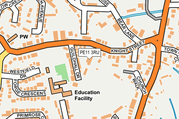 PE11 3RU map - OS OpenMap – Local (Ordnance Survey)
