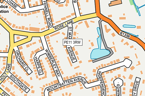 PE11 3RW map - OS OpenMap – Local (Ordnance Survey)