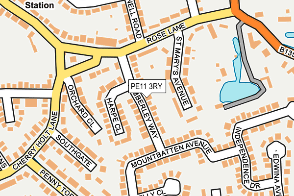 PE11 3RY map - OS OpenMap – Local (Ordnance Survey)