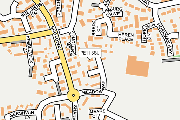 PE11 3SU map - OS OpenMap – Local (Ordnance Survey)