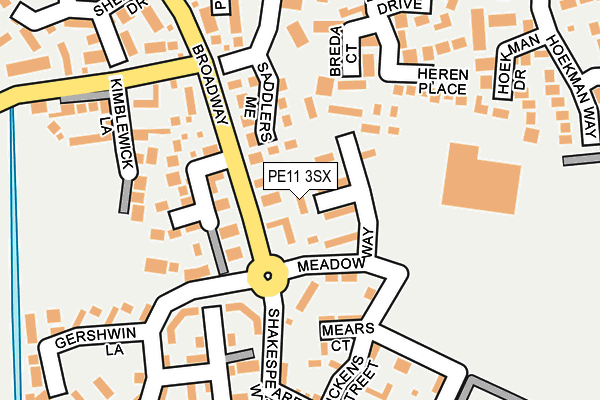 PE11 3SX map - OS OpenMap – Local (Ordnance Survey)