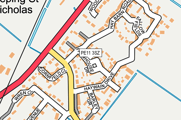 PE11 3SZ map - OS OpenMap – Local (Ordnance Survey)
