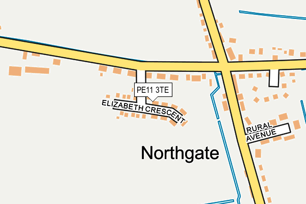 PE11 3TE map - OS OpenMap – Local (Ordnance Survey)