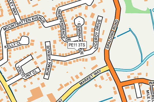 PE11 3TS map - OS OpenMap – Local (Ordnance Survey)