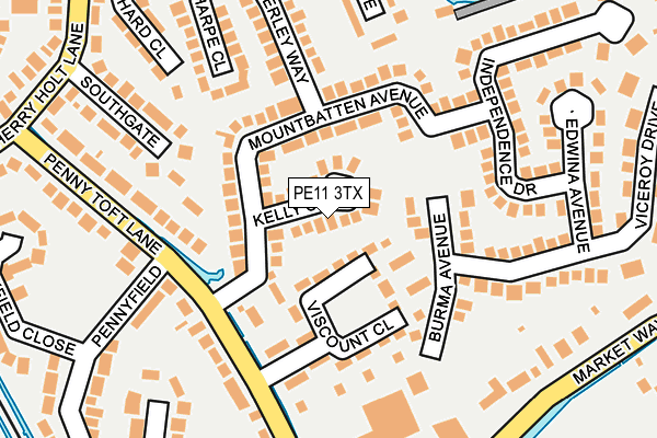 PE11 3TX map - OS OpenMap – Local (Ordnance Survey)