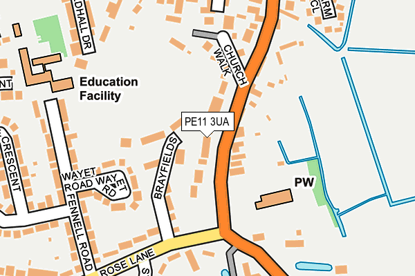PE11 3UA map - OS OpenMap – Local (Ordnance Survey)