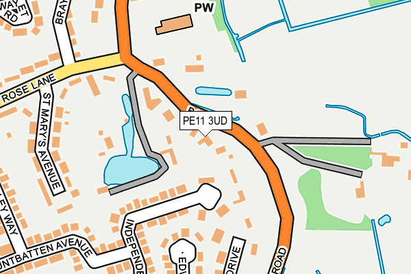 PE11 3UD map - OS OpenMap – Local (Ordnance Survey)