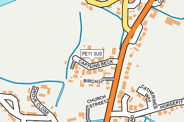 PE11 3US map - OS OpenMap – Local (Ordnance Survey)