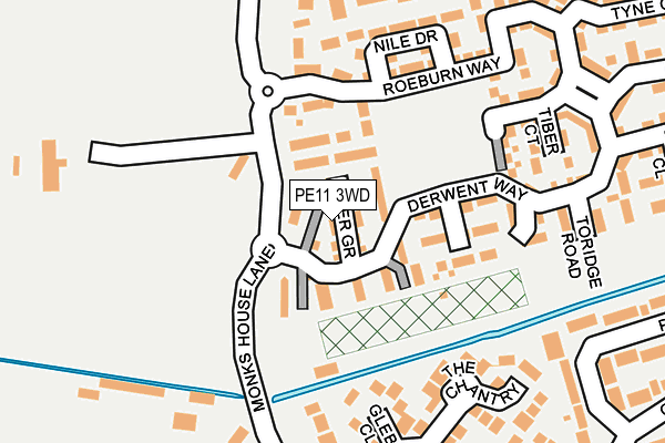 PE11 3WD map - OS OpenMap – Local (Ordnance Survey)