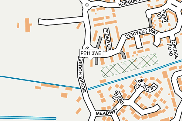 PE11 3WE map - OS OpenMap – Local (Ordnance Survey)