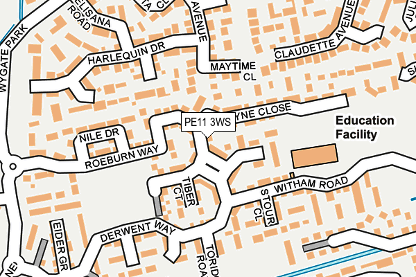 PE11 3WS map - OS OpenMap – Local (Ordnance Survey)