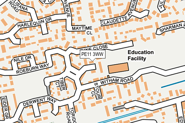 PE11 3WW map - OS OpenMap – Local (Ordnance Survey)