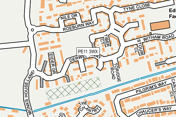 PE11 3WX map - OS OpenMap – Local (Ordnance Survey)