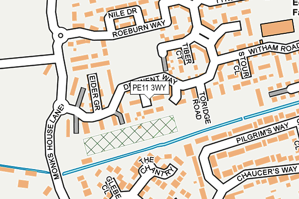 PE11 3WY map - OS OpenMap – Local (Ordnance Survey)