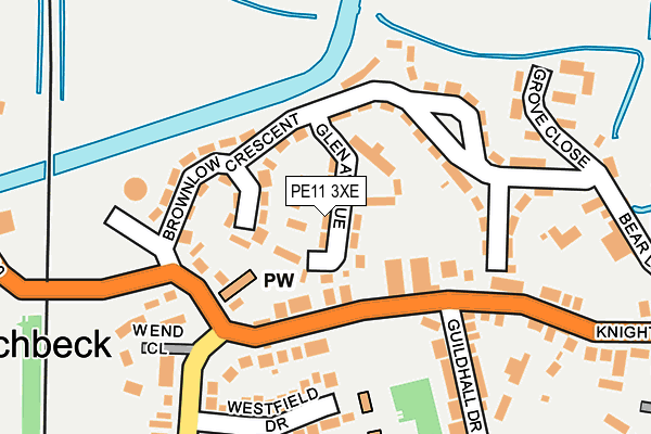 PE11 3XE map - OS OpenMap – Local (Ordnance Survey)