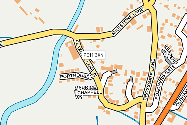 PE11 3XN map - OS OpenMap – Local (Ordnance Survey)