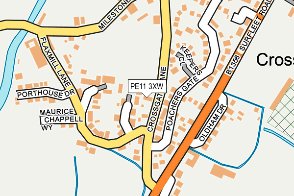 PE11 3XW map - OS OpenMap – Local (Ordnance Survey)