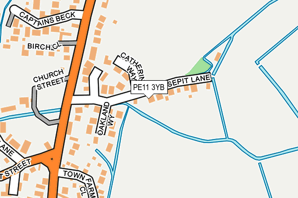 PE11 3YB map - OS OpenMap – Local (Ordnance Survey)