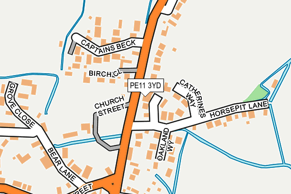 PE11 3YD map - OS OpenMap – Local (Ordnance Survey)