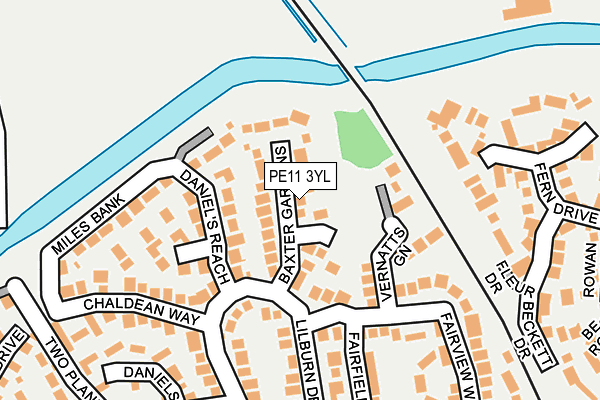PE11 3YL map - OS OpenMap – Local (Ordnance Survey)