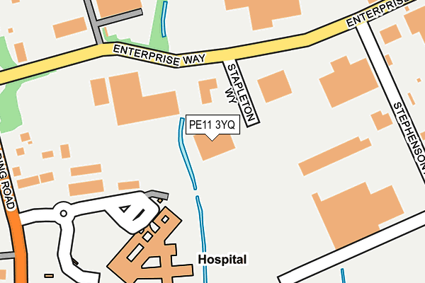 PE11 3YQ map - OS OpenMap – Local (Ordnance Survey)