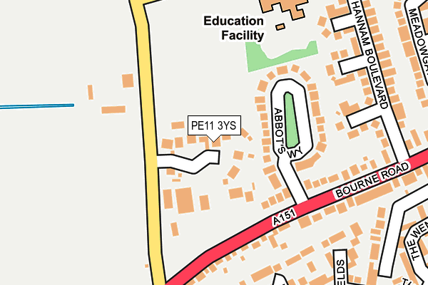 PE11 3YS map - OS OpenMap – Local (Ordnance Survey)