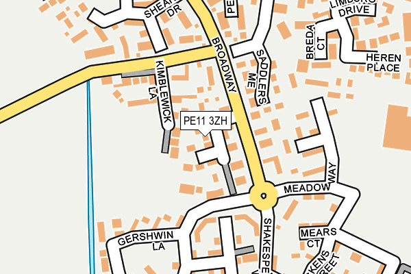 PE11 3ZH map - OS OpenMap – Local (Ordnance Survey)