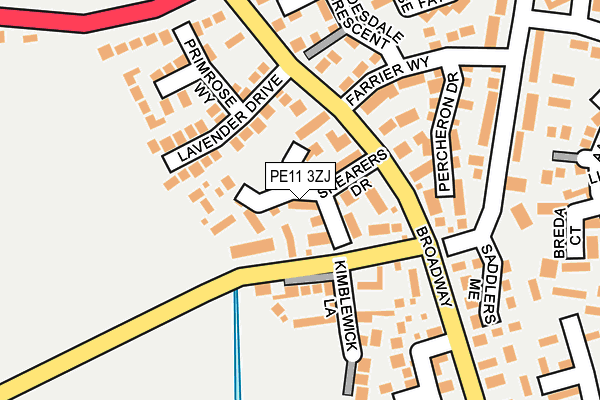 PE11 3ZJ map - OS OpenMap – Local (Ordnance Survey)
