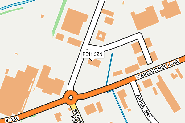PE11 3ZN map - OS OpenMap – Local (Ordnance Survey)