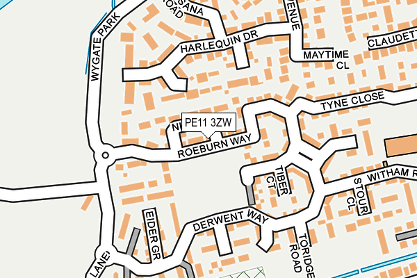 PE11 3ZW map - OS OpenMap – Local (Ordnance Survey)