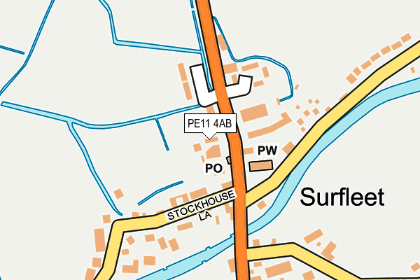 PE11 4AB map - OS OpenMap – Local (Ordnance Survey)