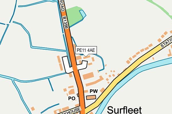 PE11 4AE map - OS OpenMap – Local (Ordnance Survey)