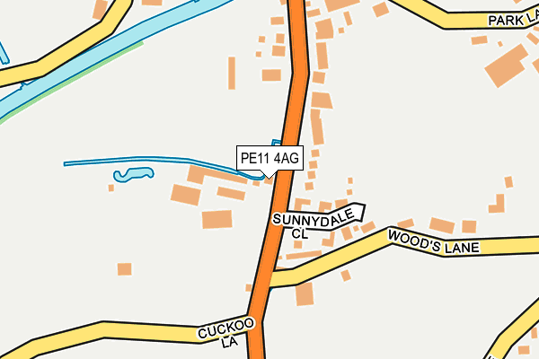 PE11 4AG map - OS OpenMap – Local (Ordnance Survey)