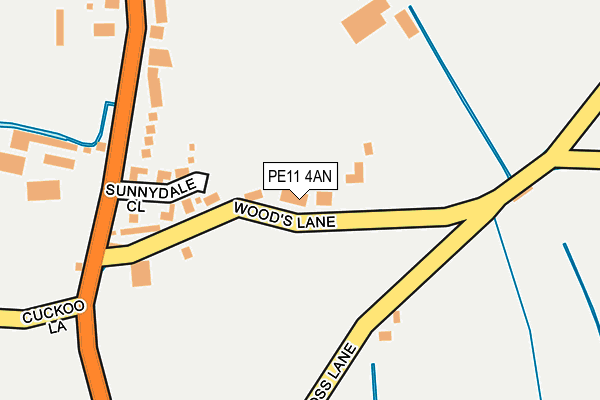 PE11 4AN map - OS OpenMap – Local (Ordnance Survey)