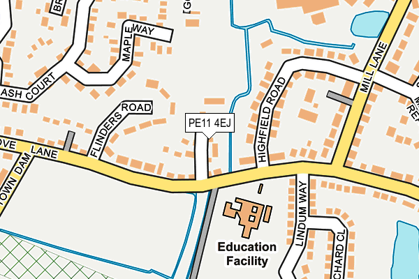 PE11 4EJ map - OS OpenMap – Local (Ordnance Survey)