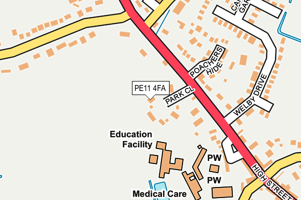 PE11 4FA map - OS OpenMap – Local (Ordnance Survey)