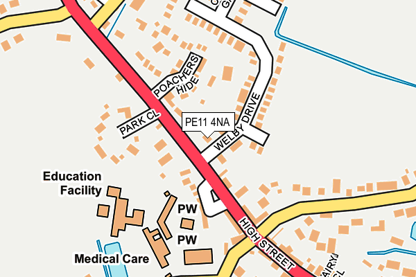 PE11 4NA map - OS OpenMap – Local (Ordnance Survey)