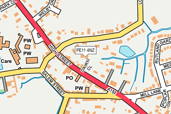 PE11 4NZ map - OS OpenMap – Local (Ordnance Survey)