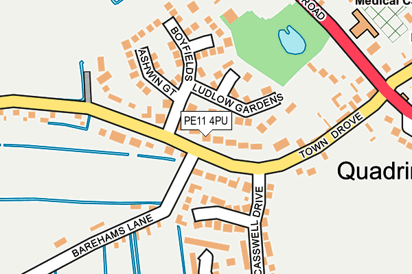 PE11 4PU map - OS OpenMap – Local (Ordnance Survey)