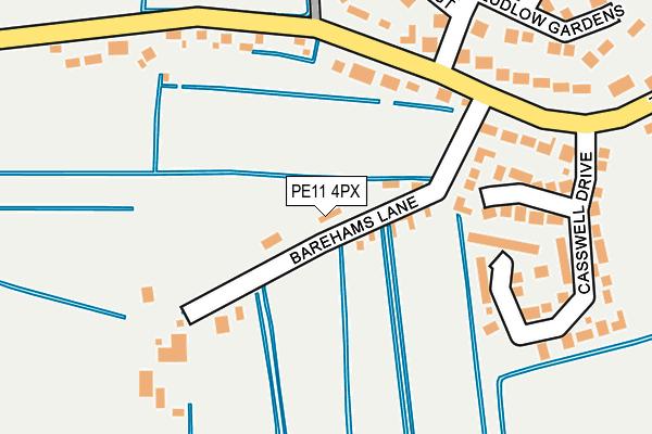PE11 4PX map - OS OpenMap – Local (Ordnance Survey)