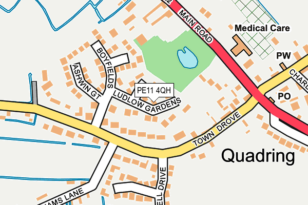PE11 4QH map - OS OpenMap – Local (Ordnance Survey)