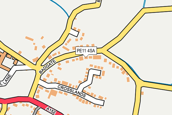 PE11 4SA map - OS OpenMap – Local (Ordnance Survey)
